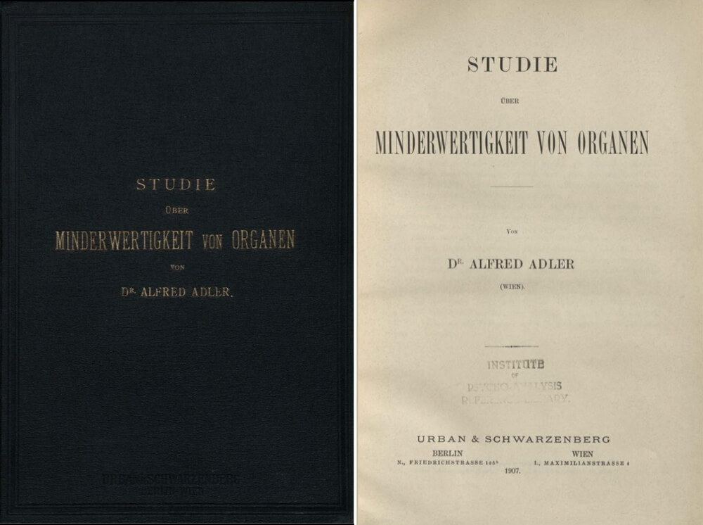 Книга "Дослідження неповноцінності органів та її психічної компенсації" німецькою