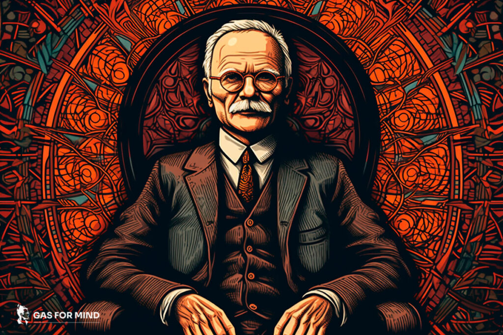 Ілюстрація Карла Юнга на фоні мандали