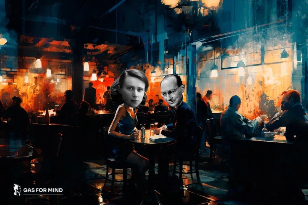 Блюма Зейгарнік та Курт Левін у берлінському ресторані